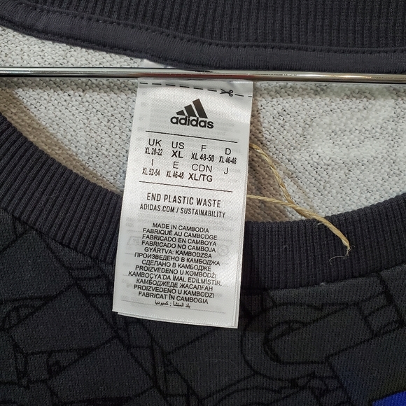 Adidas multicolored cropped logo sweatshirt NEW - Picture 4 of 5